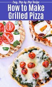 Pizza On The Grill Easy Step By Step Recipe Recipe Grilled Pizza Vegetarian Recipes Easy Recipes
