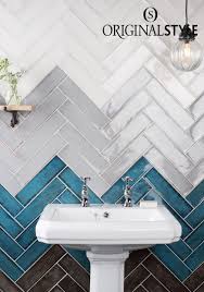 Montblanc Brick White Pearl Blue And Anthracite Black From Original Style S Tileworks Colle Patterned Bathroom Tiles Wood Tile Bathroom Brick Tiles Bathroom