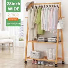 Ovela over toilet storage rack. 28 39inches Heavy Duty Clothes Rack 2 Tier Hanging Garment Rack Bamboo Shelf Closet Organizer Clothes Hanger With Wheels Easy To Assemble Walmart Com Walmart Com