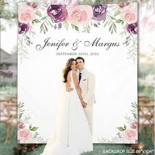 Wedding Backdrop Plum Floral Custom Wedding Backdrop Photo Etsy Booth Wedding Wedding Backdrop Wedding