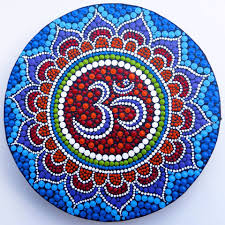 Om Mandala Painted By Melinda Tamas Dot Painting Acrylic Paint On Canvas 15 Cm Quadro Mandala Pontilismo Pontilhismo