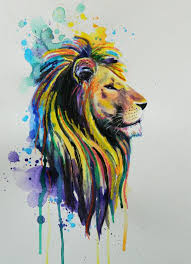 Lion Of A Different Color By Lucasporettiart On Etsy Lioness Tattoo Watercolor Lion Lion Tattoo