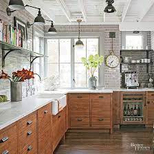Oak comes in a variety of hues. Industrial Meets Rustic In This Kitchen Eclectic Kitchen Rustic Kitchen Kitchen Design