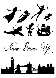 Peter Pan Wendy Never Grow Up London Skyline Silhouette Edible Icing Decor Ebay Peter Pan Silhouette Peter Pan Art London Skyline Silhouette