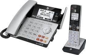 At T Tl86103 Dect 6 0 2 Line Expandable Corded Cordless Phone With Bluetooth Connect To Cell And Answering System Silver Black Tl86103 Best Buy