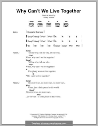 Why Can T We Live Together Sade By T Thomas Together Lyrics Lyrics And Chords Living Together