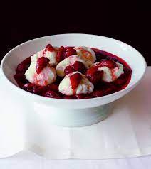 Sweet Ricotta Dumplings With Strawberry Sauce Lidia Italian Recipes Dessert Lidia S Recipes Strawberry Sauce