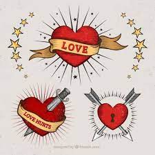 Download Hearts In Tattoo Style For Free Heart Tattoo Old School Tattoo Tattoo Style