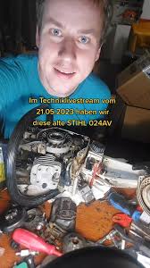 Im #Techniklivestream vom #20230521 haben wir eine alte #STIHL024AV  #Baujahr1983 #zerlegt . Für Ihr Alter sieht die #Motorsäge noch richtig gut  aus. #großerDank geht diesmal an die #LängstenZuschauer ...
