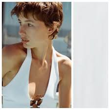 NWT. Zara White Tortoiseshell Effect Halter Neck Fitted Mini Dress. Size L.