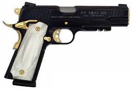 Taurus Black And Gold 1911 The Taurus Pt1911 Is A Clone Of The Us Military Model 1911 Single Action Recoil Operated Semi Automatic Pistol It Was Designe Guns Tactical Guns And Ammo Guns