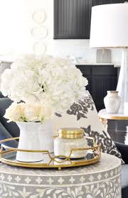 Round End Table Gold Tray White Vases Diyhomedecorgold Gold Tray Decor Gold Home Decor Vases Decor