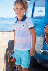 Here is a basic white tee with black shorts. Sun And Games Boys Summer Outfits Cute Outfits For Kids Boy Outfits
