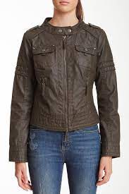Bnci By Blanc Noir Size Xl Waxy Cotton Faux Leather Moto Jacket Olive New 150 Fashion Clothing Shoes Accessor Jackets Faux Leather Moto Jacket Moto Jacket
