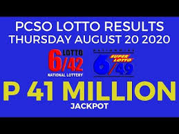 Lotto Result August 20 2020 Thursday Pcso Today Youtube Lotto Results Lotto National Lottery