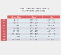 Accurate Cuddl Duds Size Chart 2019