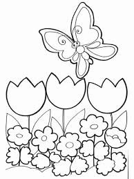 Disegno Per La Primavera Con Fiori E Farfalle Prato Di Fiori Con