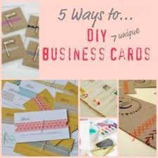 The customization options available give you the power to create business cards that set you apart from the competition. 5 Unique And Creative Business Card Designs That You Can Do Yourself Diy Business Cards Diy Business Craft Business