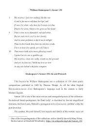Pdf William Shakespeare S Sonnet 130 Giacomo Cerri Academia Edu