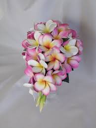 Pink Frangipani Plumeria Teardrop Bouquet Real Touch Etsy Tropical Wedding Flowers Teardrop Bouquet Frangipani Wedding