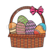 Follow buggy and buddy on facebook! Drawing Easter Basket With Egg Stock Vector Colourbox