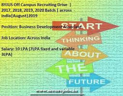 Byjus Off Campus Recruiting Drive 2017 2018 2019 2020 Batch Across India August 2019 Recruitment Jobs For Freshers Campus Jobs