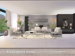 Black And White Living Room Set Black White Living Living Room Sims 4 Black And White Living Room White Living