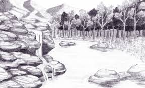 30 Gambar Pemandangan Pegunungan Dengan Menggunakan Pensil Ditambah Dengan Adanya Berbagai Pohon Pinus Yang Berjejer Rapi Di Luk Di 2020 Pemandangan Lukisan Sketsa