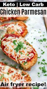Air Fryer Keto Chicken Parmesan Recipe Air Fryer Recipes Healthy Air Fryer Recipes Keto Low Carb Chicken Parmesan