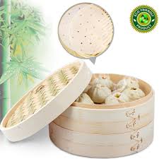 This dim sum recipe it's delicious have a unique filling, ground veal, shiitake mushrooms, spices and are steamed, but could also be fried or cooked in a broth. 15cm Kitchen Bamboo Steamer Non Stick Round Shape Dumplings Steamed Buns Baking Pastry Dim Sum Vegetable Chicken Steaming Cooker Kitchen Dining Cookware