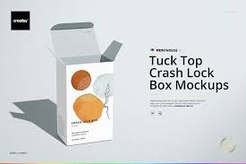 Download Tuck Top Crash Lock Box Mockup Set Box Mockup Mockup Lockbox
