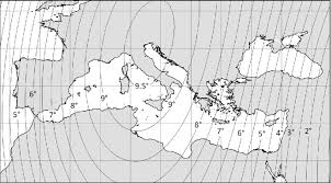 Magnetic Declination For The Year 1250 Calculated From The
