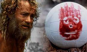 Tom hanks washed up on the beach of an island in a scene from the film 'cast away', 2000. Cast Away Wilson The Volleyball Finally Rescued