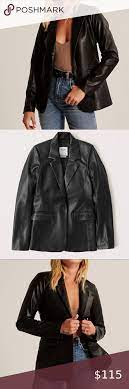 A F Vegan Leather Blazer Leather Blazer Abercrombie Women Coats Jackets Women