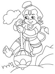 Bal Hanuman Coloring Pages In 2020 Bal Hanuman Hanuman Coloring Pages