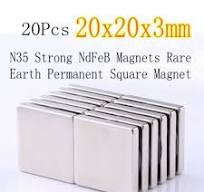20Pcs 20x20x3mm Super Strong NdFeB magnet square rare earth permanent  magnet N35 | eBay