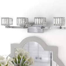 Hourglass makeup lighting fixture modern stainless multi light vanity light in warm/white. Wayfair Crystal Bathroom Vanity Lighting You Ll Love In 2021