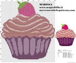 Easy Cross Stitch Pattern Cupcake With Strawberry Free