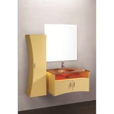 With the spacious storage, this yellow vanity is very suitable for a big family to put the tools massively. Design Element Ultra Modern Yellow Bathroom Vanity Set Overstock 5562488