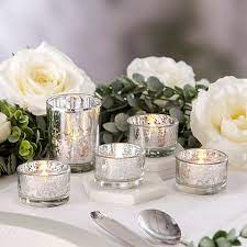 Silver Mercury Glass Votive Tea Light