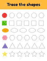 Tracing line worksheet for preschoolers. Educational Tracing Worksheet For Kids Kindergarten Preschool Royalty Free Cliparts Vectors And Stock Illustration Image 128507408