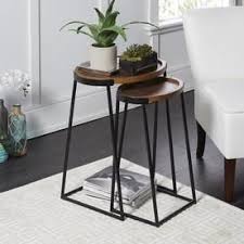 Cheyenne Products 2 Piece Walnut Wood Accent Table Set Lowes Com Wood Nesting Tables Nesting Tables Wood Accent Table