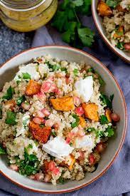 Need A Comforting Warm Lunch Packed Full Of Healthy Goodness Too Try This Vegetarian Warm Quinoa And Goat Vegetable Recipes Salad Recipes Goat Cheese Salad
