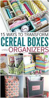 15 Ways To Make Cereal Box Organizers Desk Organization Diy Cereal Box Organizer Diy Organization
