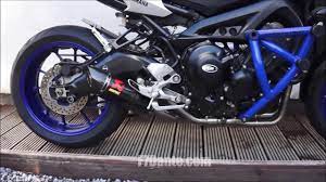 Yamaha Mt 09 Tracer Full Stainless Acrapovic Race Carbon End Can Youtube