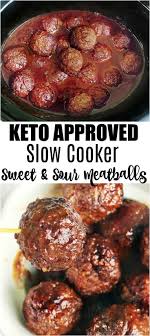 Low Carb Slow Cooker Meatballs Sweet Sour Cocktail Version Recipe Low Carb Slow Cooker Slow Cooker Dinner Recipes Keto Crockpot Recipes