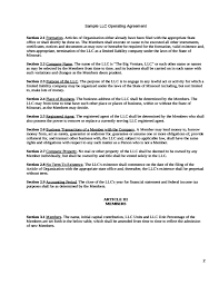 A texas llc operating agreement is a written contract among the llc members (owners) which includes your operating agreement will include basic information about your texas llc. Operating Agreement Of The Big Venture Llc Free Download