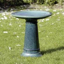 Made in the uk, the edwardian bird bath has a classic design and is crafted using local reconstituted stone and traditional methods. Glazed Terra Cotta Bird Bath Blue Green Scenario Home