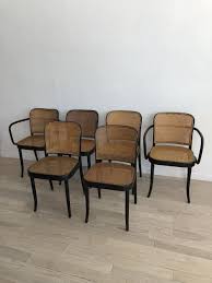 Set Of 6 1960s Josef Hoffmann N 811 Prague Dining Chairs By Thonet