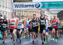 The average half marathon time is between 2:03:21 and 2:10:32, which means that the average running pace is between 9:25 and 9:57 minutes per mile. Rochdale News News Headlines Rochdale Half Marathon 10k Fun Run Cancelled Due To Coronavirus Crisis Rochdale Online